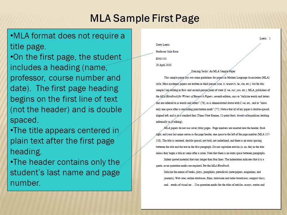 MLA Writing Format